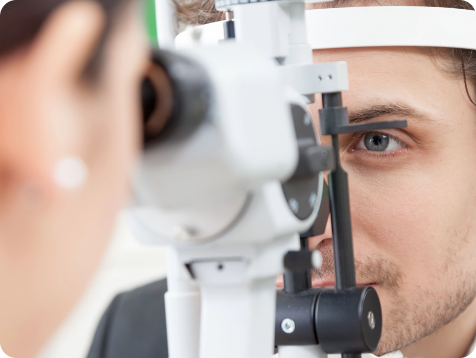 Image of a man during an eye examination