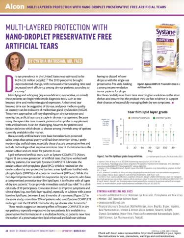 Multi-Layered Protection with Nano-Droplet Preservative Free Artificial Tears