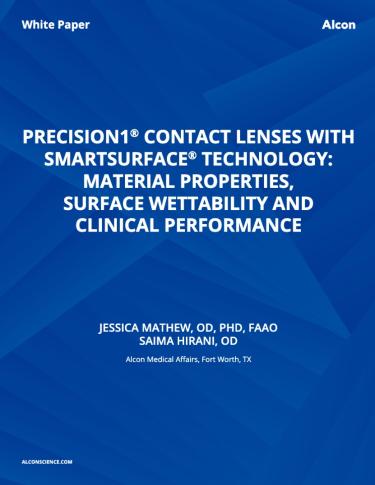 Precision1® Contact Lenses With Smartsurface® Technology: Material Properties, Surface Wettability And Clinical Performance