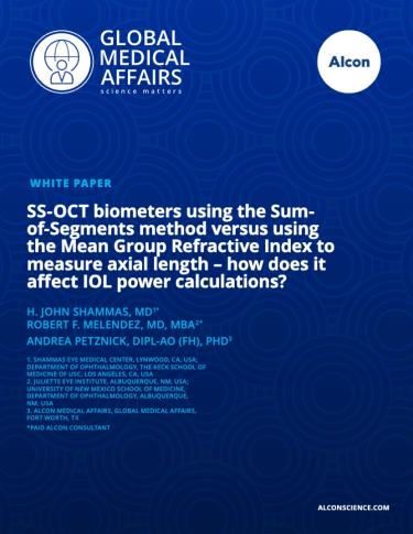 SS-OCT Biometers Using the SOS versus Mean Group Refractive Index to Measure Axial Length
