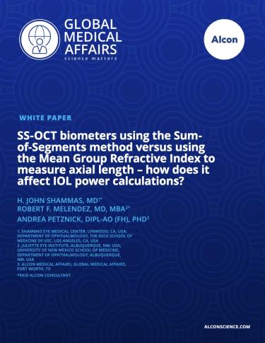 SS-OCT Biometers Using the SOS versus Mean Group Refractive Index to Measure Axial Length