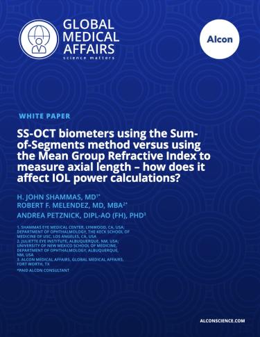 SS-OCT biometers using the Sum- of-Segments method versus using the Mean Group Refractive Index to measure axial length – how does it affect IOL power calculations?