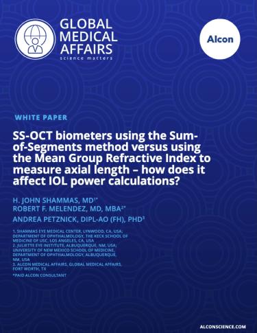 SS-OCT Biometers Using the SOS versus Mean Group Refractive Index to Measure Axial Length